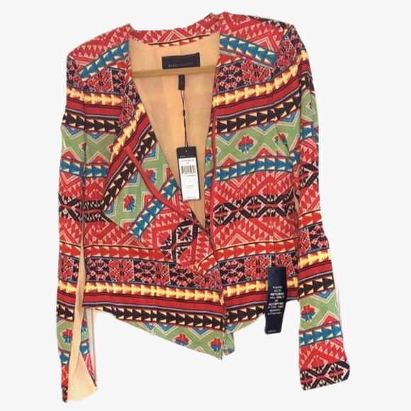 BCBGMaxAzria Jackets & Blazers - BCBG MAXAZRIA “Ash” Statement Jacket | Size L | NWT | Tribal-Inspired Pattern
